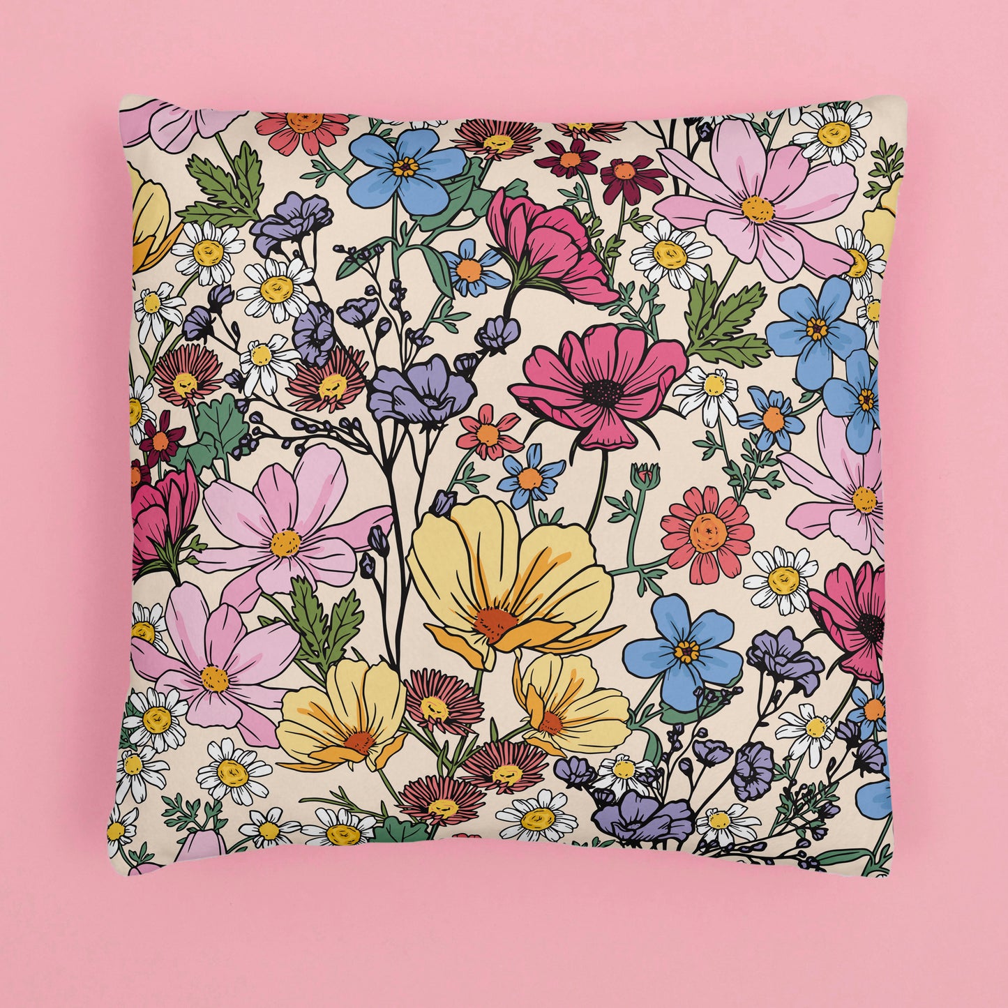 SHE'S A WILDFLOWER SQUARE CUSHION