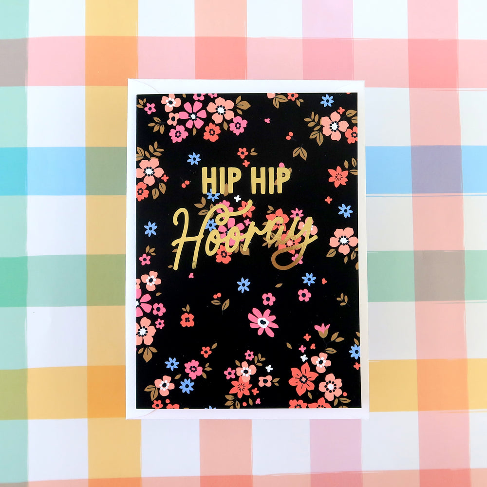 HIP HIP HOORAY FOIL GREETINGS CARD