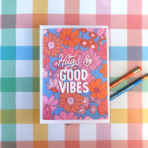 
            
                Load image into Gallery viewer, HUGS AND GOOD VIBES GREETINGS CARD
            
        