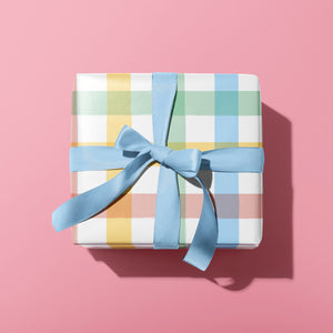 
            
                Load image into Gallery viewer, RAINBOW GINGHAM GIFT WRAP SHEET
            
        