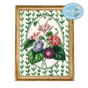 PERENNIALS ON PAINTED TILE