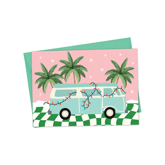 HOLLY JOLLY CAMPER CHRISTMAS GREETINGS CARD