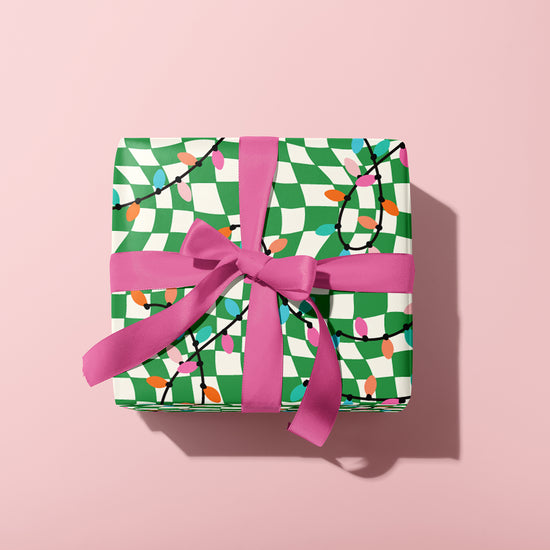 CHECKERBOARD LIGHTS GIFT WRAP SHEET