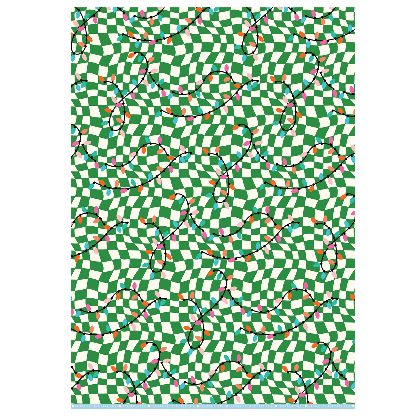 CHECKERBOARD LIGHTS GIFT WRAP SHEET