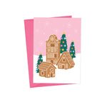 GINGERBREAD HOUSES CHRISTMAS GREETINGS CARD