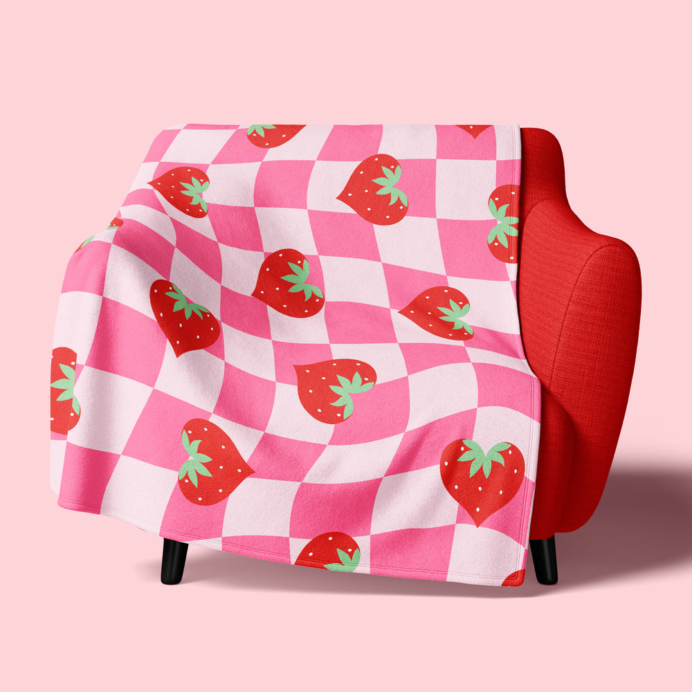 
            
                Load image into Gallery viewer, STRAWBERRY HEART CHECKBOARD BLANKET
            
        