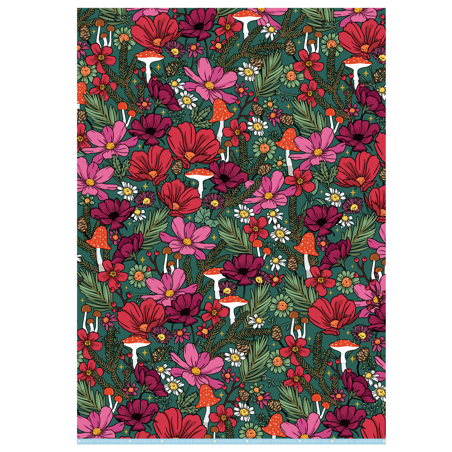 WOODLAND WILDFLOWER GIFT WRAP SHEET