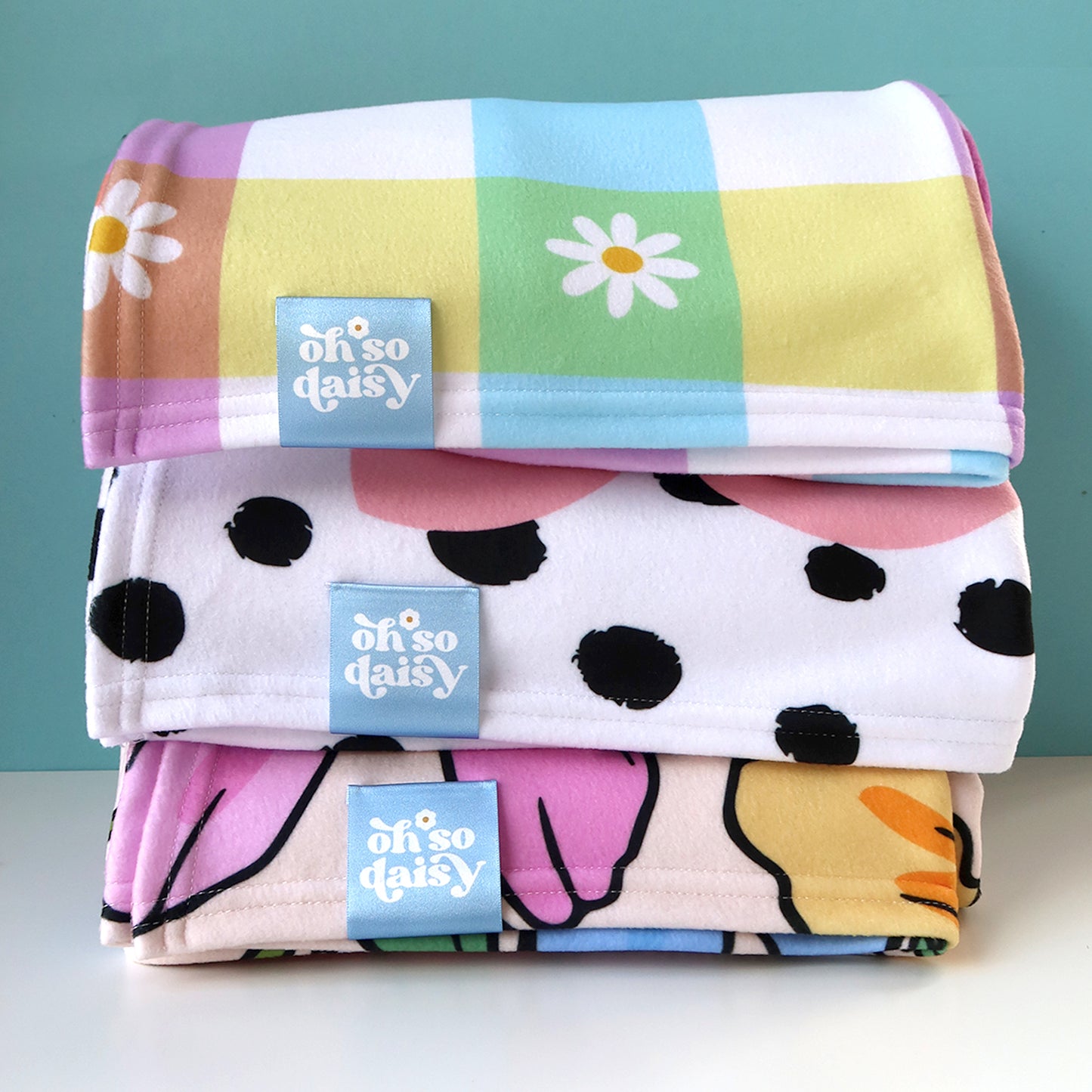Load image into Gallery viewer, DAISY RAINBOW GINGHAM BLANKET

