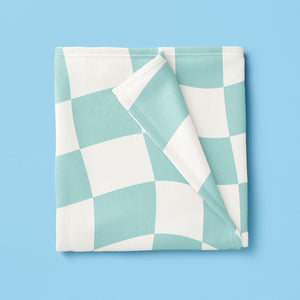 SEAFOAM CHECKBOARD BLANKET